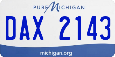 MI license plate DAX2143