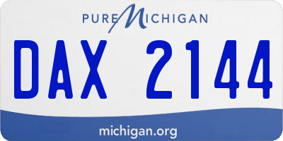 MI license plate DAX2144