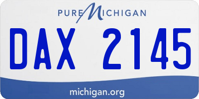 MI license plate DAX2145