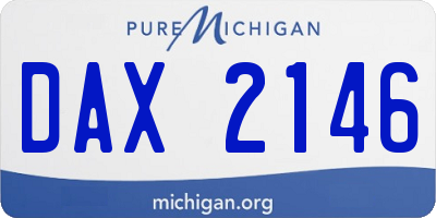 MI license plate DAX2146