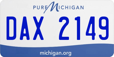 MI license plate DAX2149