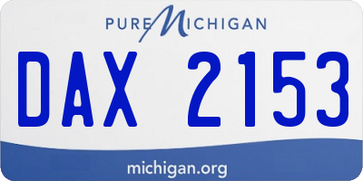 MI license plate DAX2153