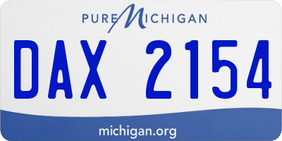 MI license plate DAX2154