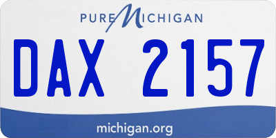 MI license plate DAX2157
