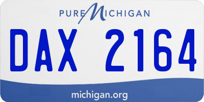 MI license plate DAX2164