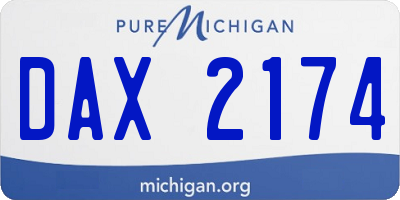 MI license plate DAX2174