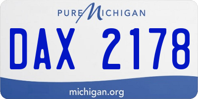 MI license plate DAX2178