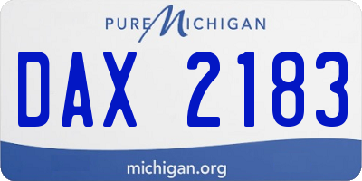 MI license plate DAX2183