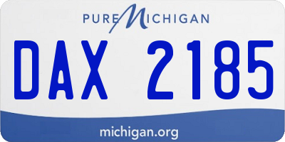 MI license plate DAX2185