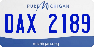 MI license plate DAX2189