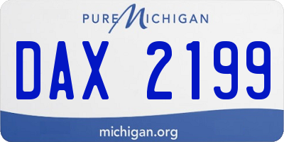 MI license plate DAX2199