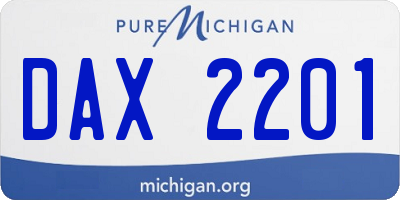 MI license plate DAX2201