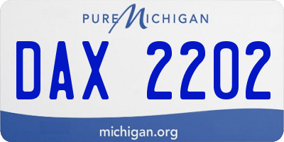 MI license plate DAX2202