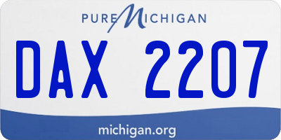 MI license plate DAX2207