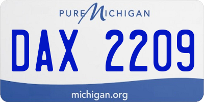 MI license plate DAX2209