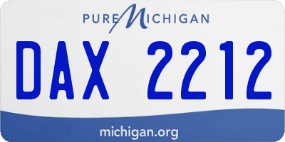 MI license plate DAX2212