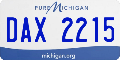 MI license plate DAX2215