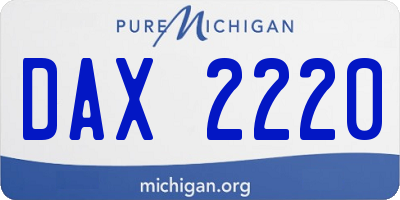 MI license plate DAX2220