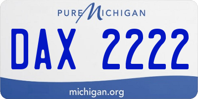 MI license plate DAX2222