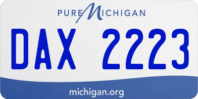 MI license plate DAX2223