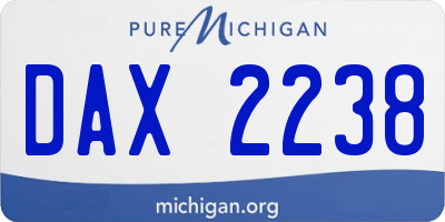 MI license plate DAX2238