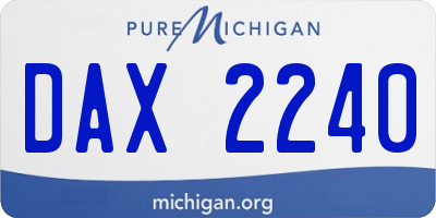 MI license plate DAX2240