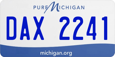 MI license plate DAX2241