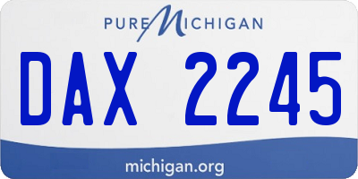 MI license plate DAX2245
