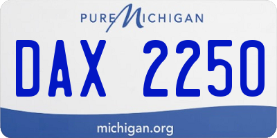 MI license plate DAX2250