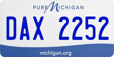 MI license plate DAX2252