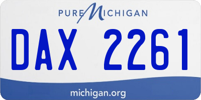MI license plate DAX2261