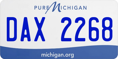MI license plate DAX2268
