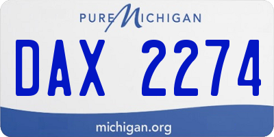 MI license plate DAX2274