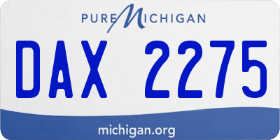 MI license plate DAX2275