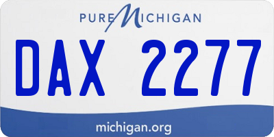 MI license plate DAX2277