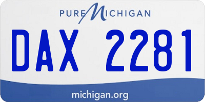 MI license plate DAX2281