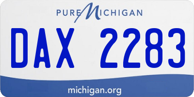 MI license plate DAX2283