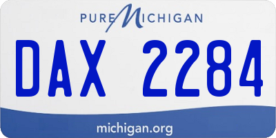 MI license plate DAX2284