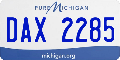 MI license plate DAX2285