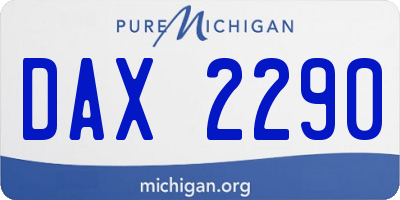 MI license plate DAX2290