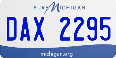 MI license plate DAX2295