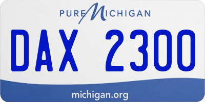 MI license plate DAX2300