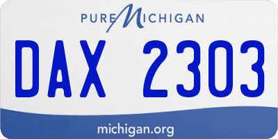 MI license plate DAX2303