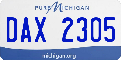 MI license plate DAX2305