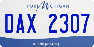 MI license plate DAX2307