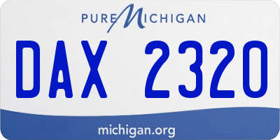 MI license plate DAX2320