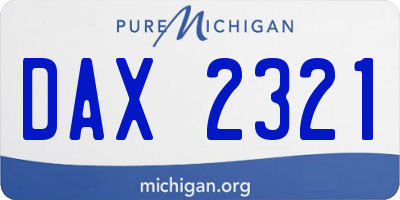 MI license plate DAX2321