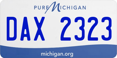 MI license plate DAX2323