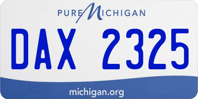 MI license plate DAX2325