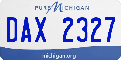 MI license plate DAX2327